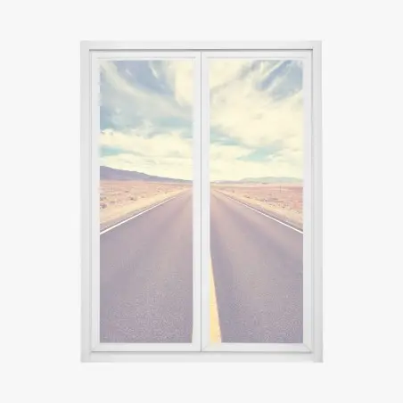 Sticker pour vitres et fenêtres route infinie vers Death Valley – Wallnifity®