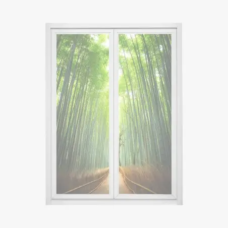 Sticker pour vitres et fenêtres allée de bambous d'Arashiyama – Wallnifity®