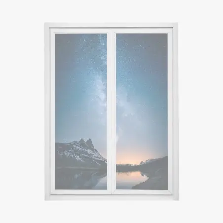 Sticker pour vitres et fenêtres voie lactée au-dessus des montagnes enneigées – Wallnifity®