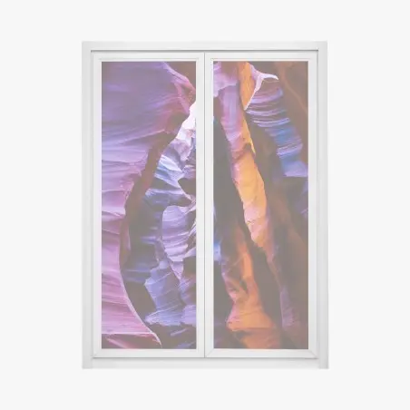 Sticker pour vitres et fenêtres vagues de pierre et lumière – Wallnifity®