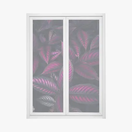 Sticker pour vitres et fenêtres feuillage fuchsia nocturne – Wallnifity®