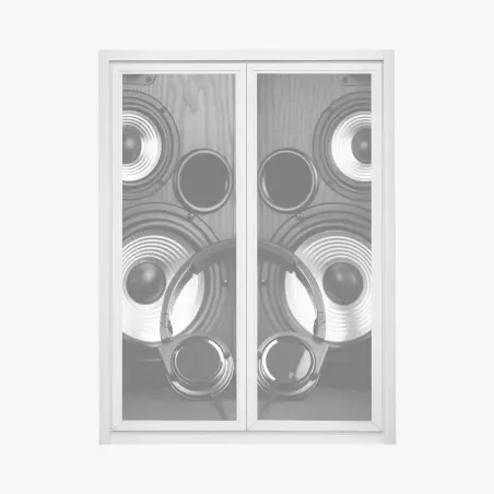 Sticker pour vitres et fenêtres composition audio en noir et blanc – Wallnifity®