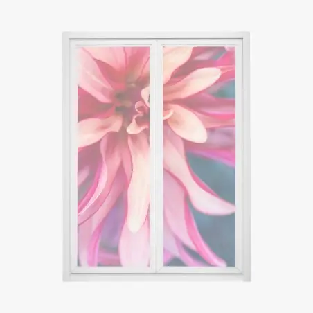 Sticker pour vitres et fenêtres éclosion corail: composition florale en gros plan – Wallnifity®