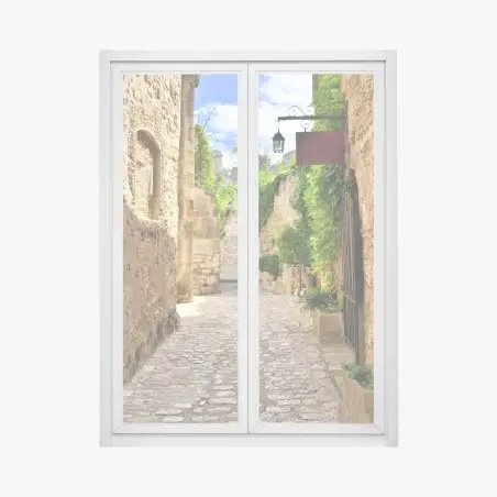 Sticker pour vitres et fenêtres ruelle pittoresque, Les Baux-de-Provence – Wallnifity®