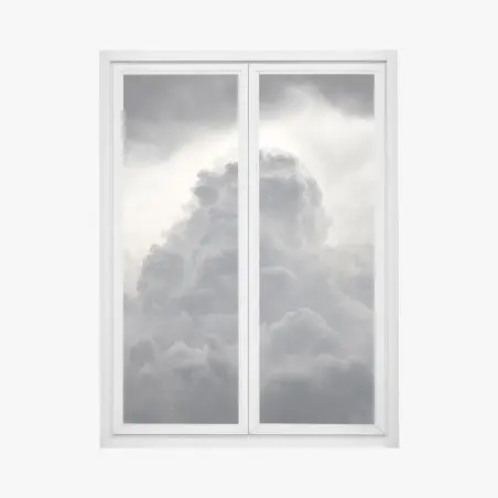 Sticker pour vitres et fenêtres colonne nuageuse orageuse en nuances de gris – Wallnifity®
