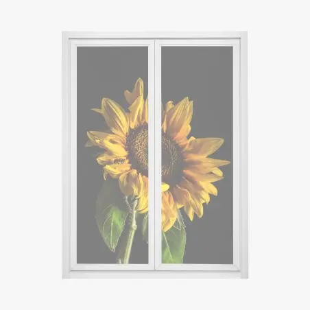 Sticker pour vitres et fenêtres tournesol lumineux sur fond noir – Wallnifity®