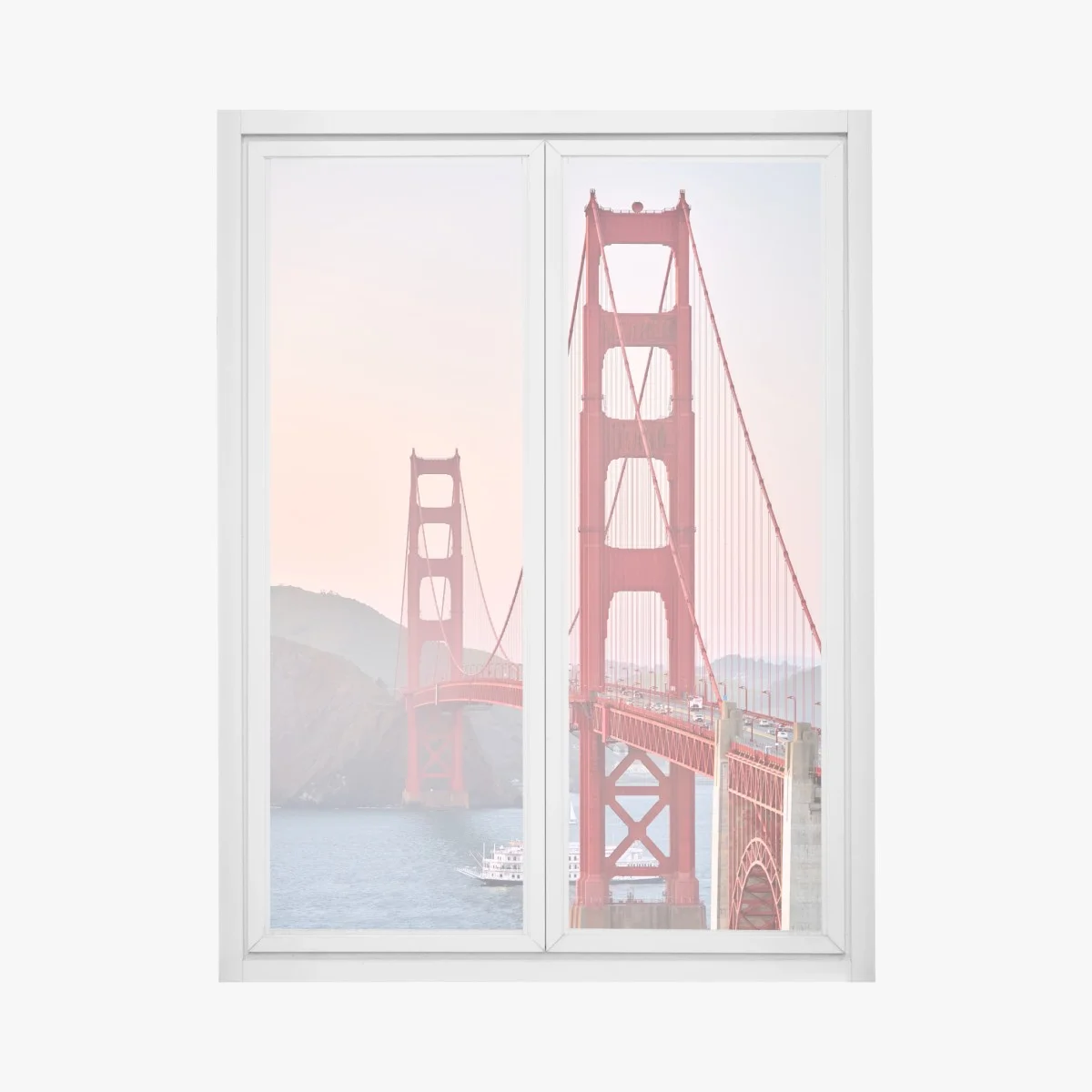Sticker pour vitres et fenêtres vue emblématique du Golden Gate au coucher de soleil – Wallnifity® Sticker pour vitres et fenêtres vue emblématique du Golden Gate au coucher de soleil – Wallnifity®