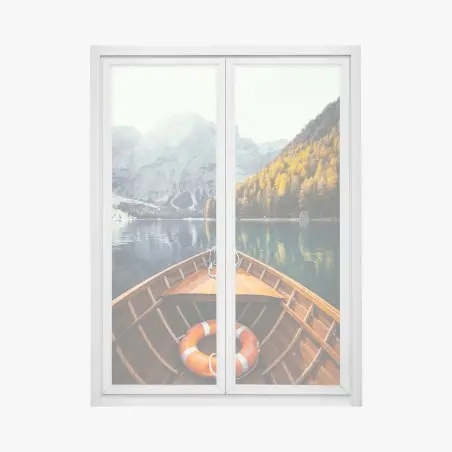 Sticker pour vitres et fenêtres matin doré au Lago di Braies – Wallnifity®