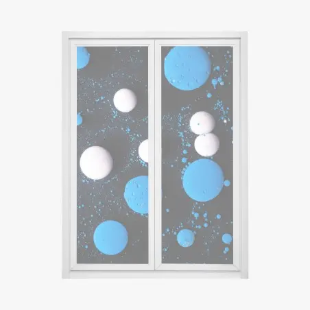Sticker pour vitres et fenêtres galaxie de bulles bleues – Wallnifity®
