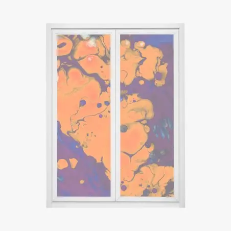 Sticker pour vitres et fenêtres nuances d'orange sur fond violet profond – Wallnifity®