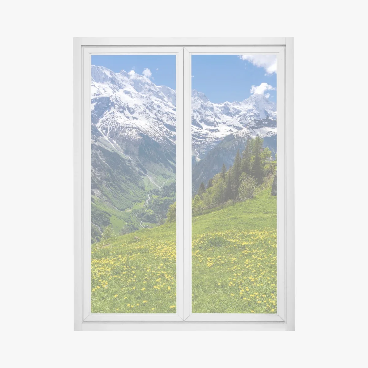 Sticker pour vitres et fenêtres panorama alpin fleuri au printemps – Wallnifity® Sticker pour vitres et fenêtres panorama alpin fleuri au printemps – Wallnifity®