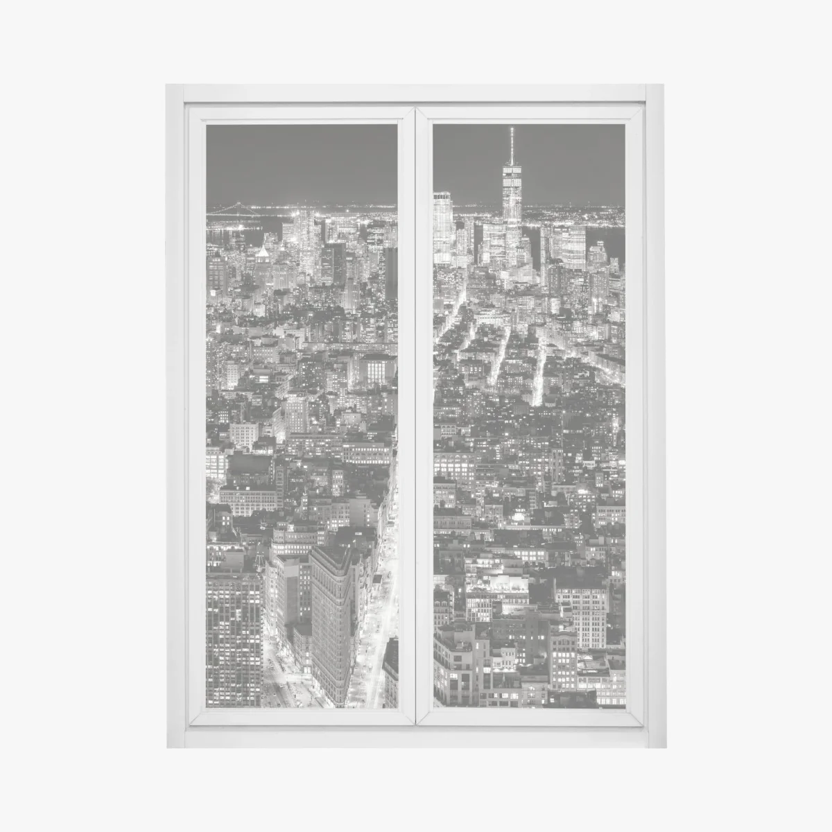 Sticker pour vitres et fenêtres vue nocturne de New York en noir et blanc – Wallnifity® Sticker pour vitres et fenêtres vue nocturne de New York en noir et blanc – Wallnifity®