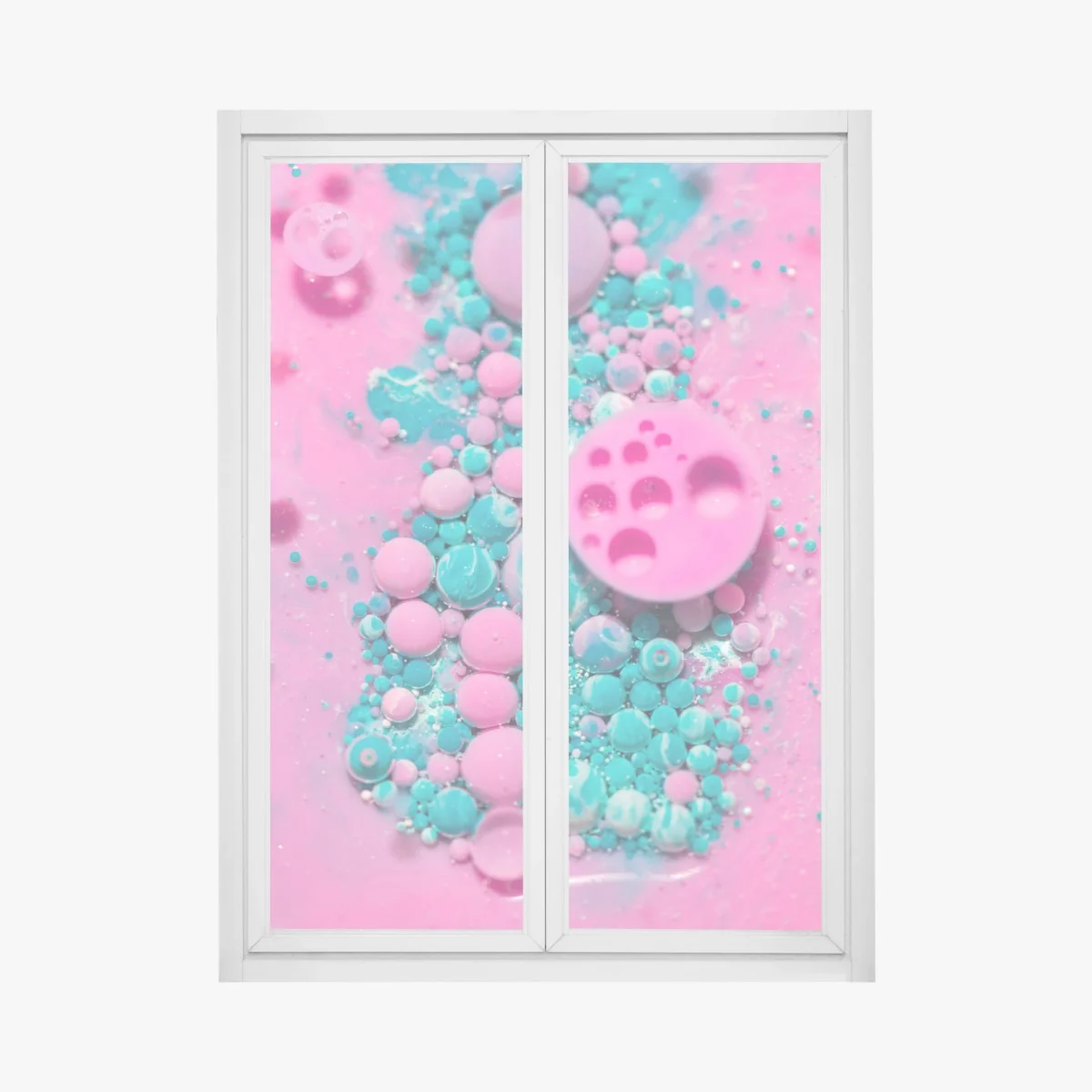 Sticker pour vitres et fenêtres marbre liquide rose et turquoise aux bulles organiques – Wallnifity® Sticker pour vitres et fenêtres marbre liquide rose et turquoise aux bulles organiques – Wallnifity®
