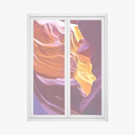 Sticker pour vitres et fenêtres murmures de lumière dans un canyon sculpté – Wallnifity®