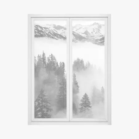 Sticker pour vitres et fenêtres brume sur Giant Forest, Sierra Nevada – Wallnifity®