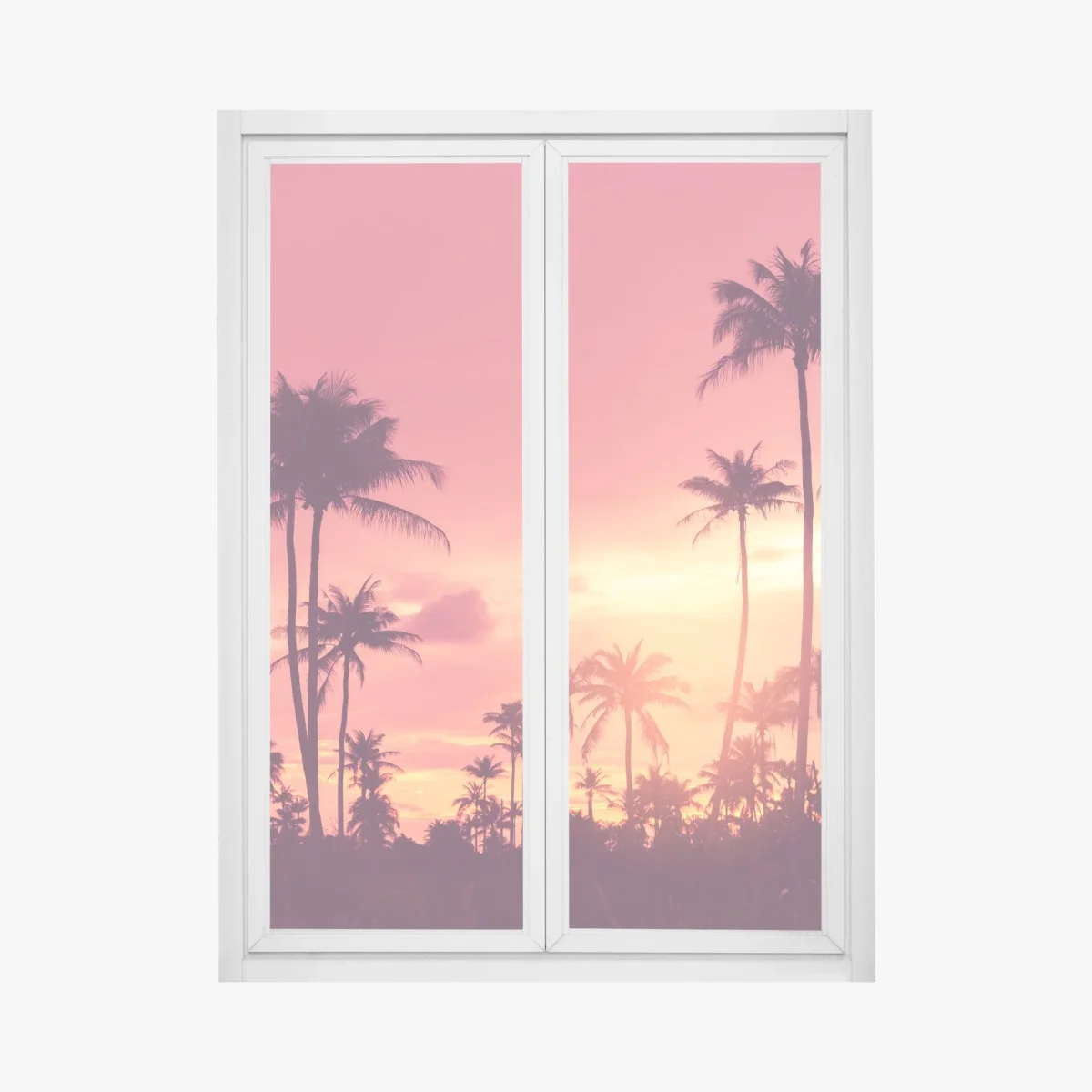 Sticker pour vitres et fenêtres coucher de soleil tropical aux palmiers – Wallnifity® Sticker pour vitres et fenêtres coucher de soleil tropical aux palmiers – Wallnifity®