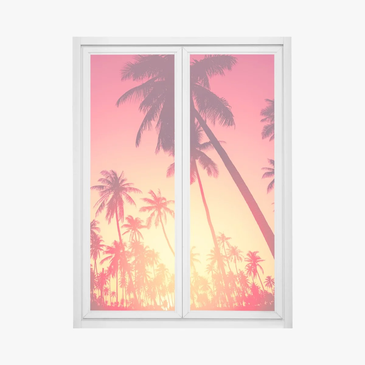Sticker pour vitres et fenêtres silhouettes de palmiers au coucher de soleil tropical – Wallnifity® Sticker pour vitres et fenêtres silhouettes de palmiers au coucher de soleil tropical – Wallnifity®