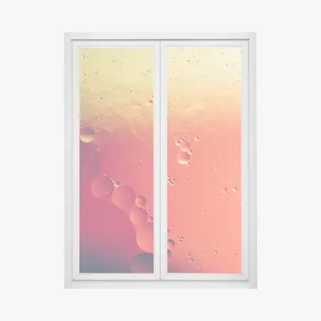 Sticker pour vitres et fenêtres rêverie de bulles orangées – Wallnifity®