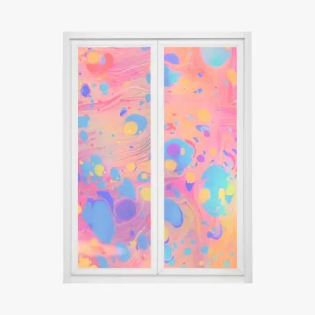 Sticker pour vitres et fenêtres marbrures ottomanes multicolores – Wallnifity®