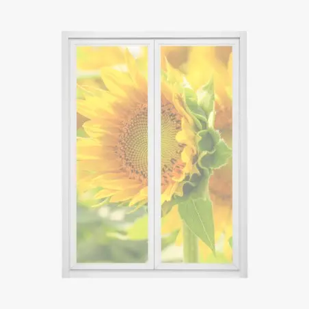 Sticker pour vitres et fenêtres gros plan de tournesol lumineux – Wallnifity®
