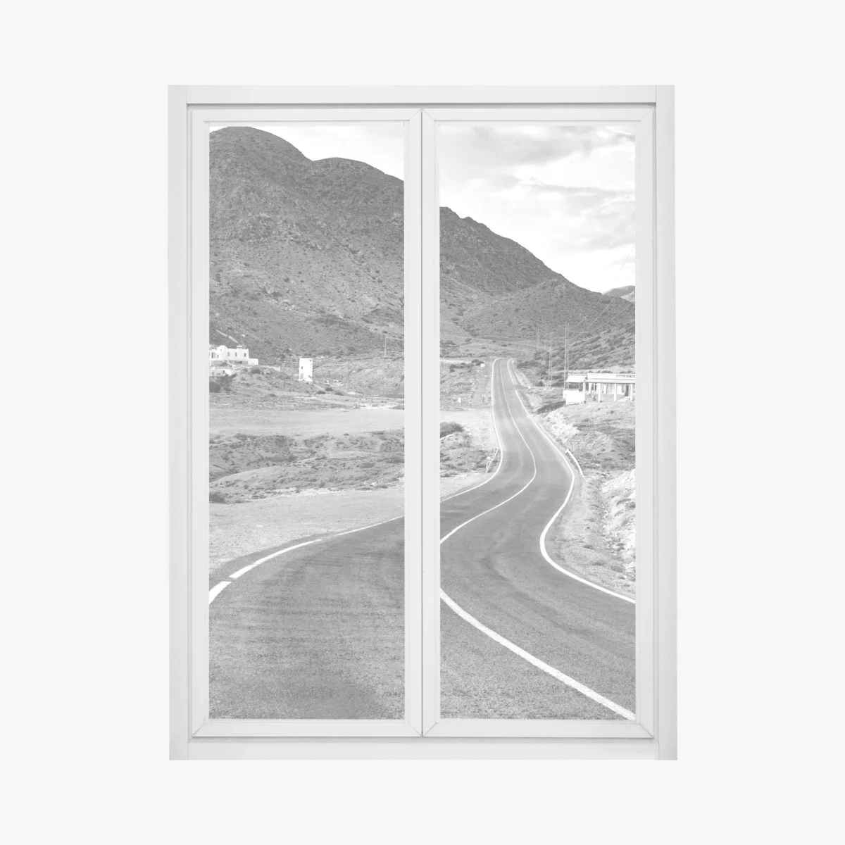 Sticker pour vitres et fenêtres route sinueuse vers les montagnes – Wallnifity® Sticker pour vitres et fenêtres route sinueuse vers les montagnes – Wallnifity®