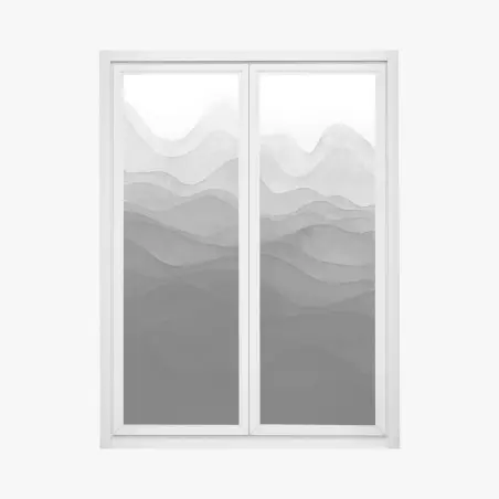 Sticker pour vitres et fenêtres paysage montagneux en couches d'encre – Wallnifity®
