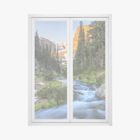 Sticker pour vitres et fenêtres cascade et sommet doré au Parc national de Rocky Mountain – Wallnifity®