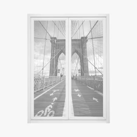 Sticker pour vitres et fenêtres pont de Brooklyn en perspective – Wallnifity®