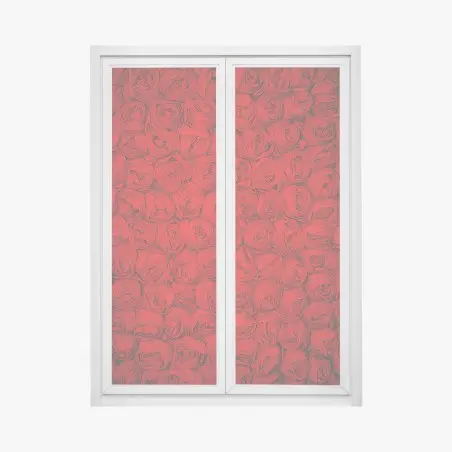 Sticker pour vitres et fenêtres mur de roses rouges romantiques – Wallnifity®