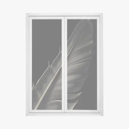 Sticker pour vitres et fenêtres plume délicate en noir et blanc – Wallnifity®