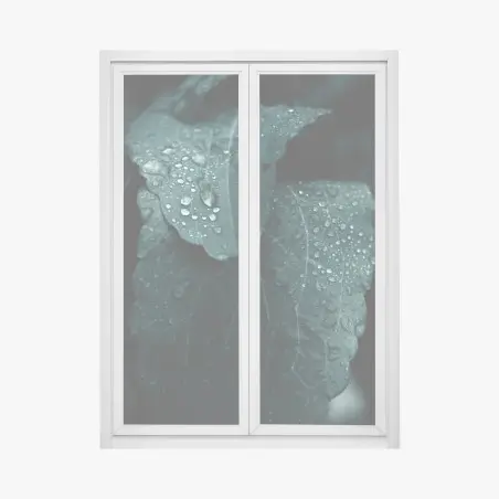 Sticker pour vitres et fenêtres feuilles perlées de rosée – Wallnifity®