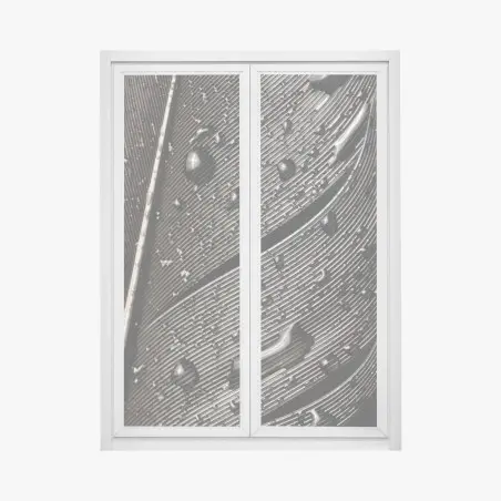 Sticker pour vitres et fenêtres plume perlée en gros plan – Wallnifity®