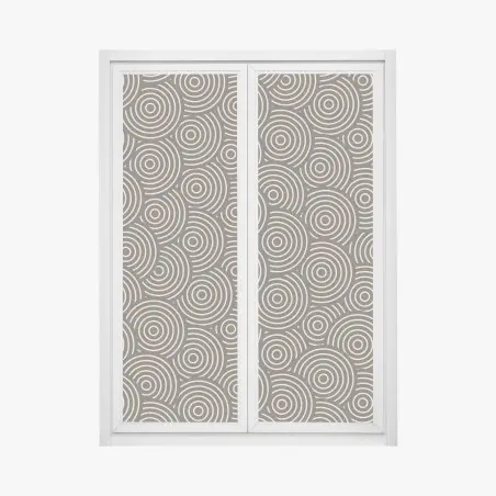 Sticker pour vitres et fenêtres motif concentrique rétro beige et noir – Wallnifity®