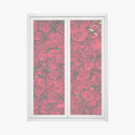 Sticker pour vitres et fenêtres océan de roses rouges – Wallnifity®