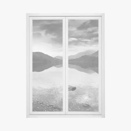 Sticker pour vitres et fenêtres reflets tranquilles au bord du lac – Wallnifity®