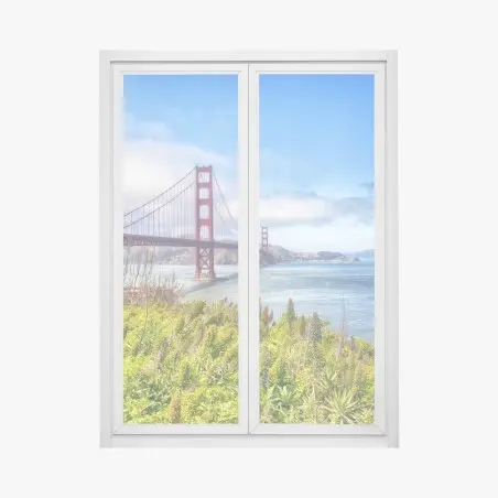 Sticker pour vitres et fenêtres vue emblématique du Golden Gate à San Francisco – Wallnifity®