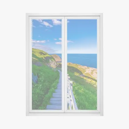 Sticker pour vitres et fenêtres sentier côtier au bord de l'océan – Wallnifity®