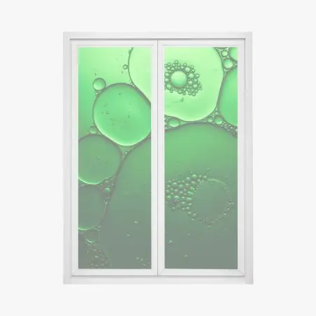 Sticker pour vitres et fenêtres abstraction de bulles vertes – Wallnifity®