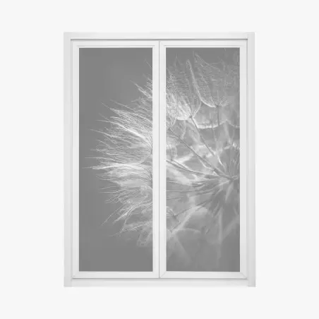 Sticker pour vitres et fenêtres souffle de pissenlit en noir et blanc – Wallnifity®
