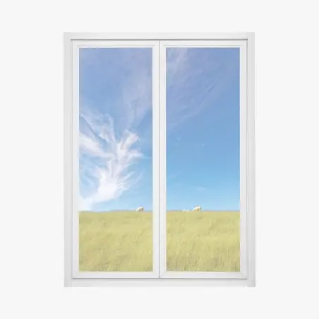 Sticker pour vitres et fenêtres paysage pastoral sous ciel d'azur – Wallnifity®