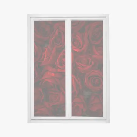Sticker pour vitres et fenêtres bouquet de roses rouges éclatantes – Wallnifity®