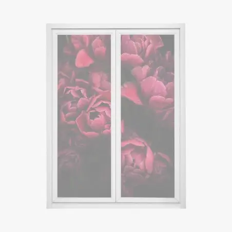 Sticker pour vitres et fenêtres bouquet de tulipes rouges en gros plan – Wallnifity®