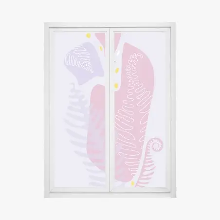 Sticker pour vitres et fenêtres motif botanique abstrait aux tons pastels – Wallnifity®