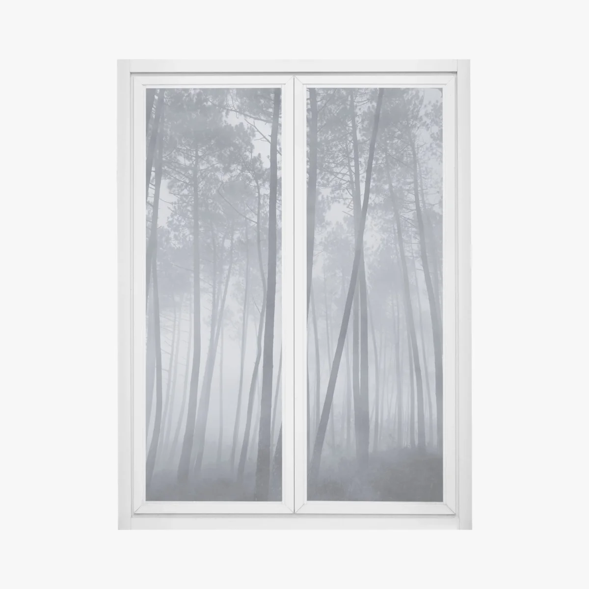 Sticker pour vitres et fenêtres forêt de pins embrumée la nuit – Wallnifity® Sticker pour vitres et fenêtres forêt de pins embrumée la nuit – Wallnifity®