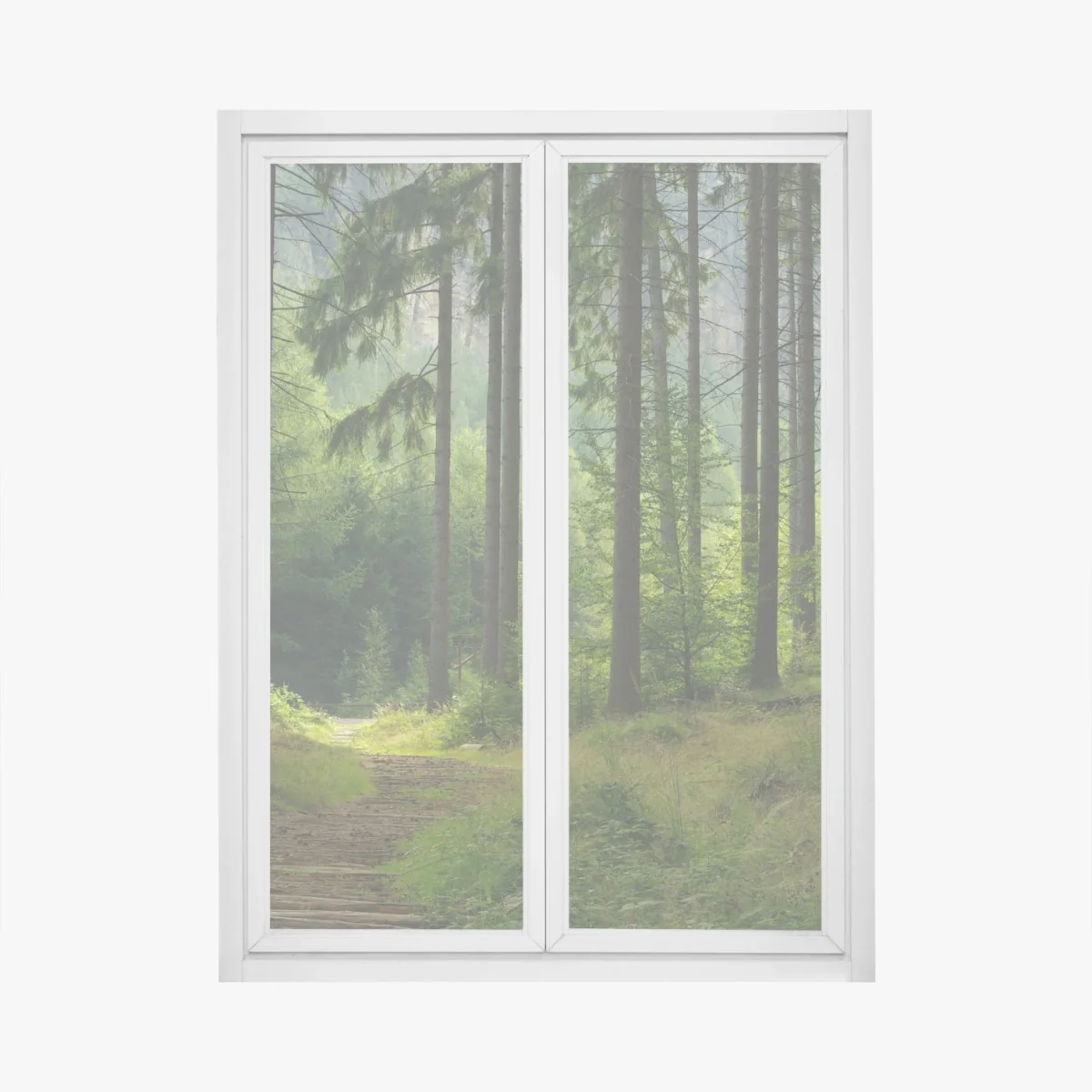 Sticker pour vitres et fenêtres sentier forestier au coeur des sapins – Wallnifity® Sticker pour vitres et fenêtres sentier forestier au coeur des sapins – Wallnifity®