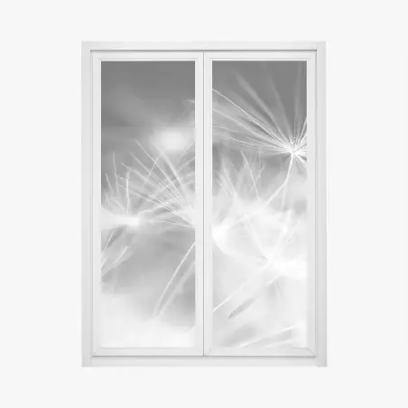 Sticker pour vitres et fenêtres souffle de pissenlit en gros plan – Wallnifity®