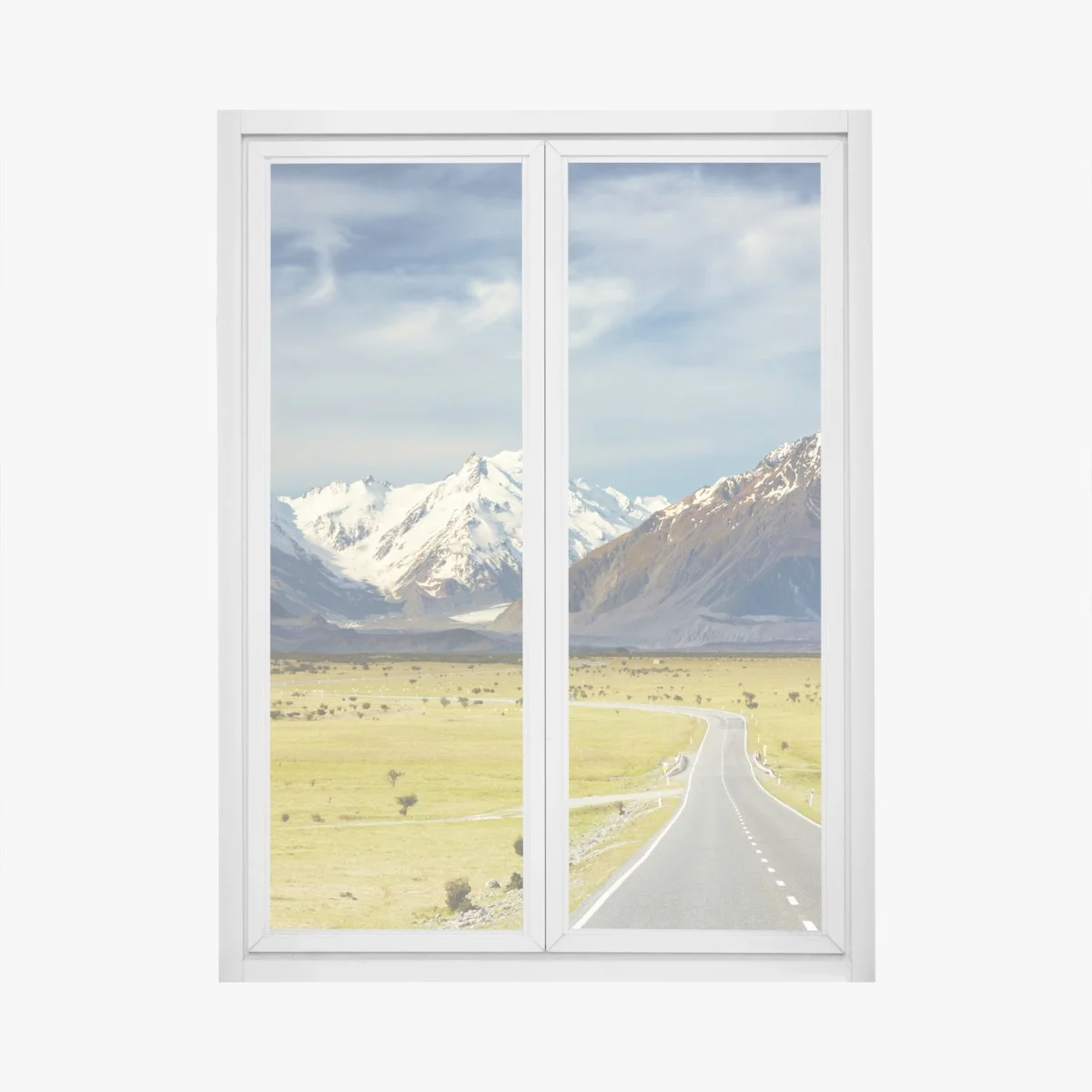 Sticker pour vitres et fenêtres route panoramique vers les Alpes du Sud, Nouvelle-Zélande – Wallnifity® Sticker pour vitres et fenêtres route panoramique vers les Alpes du Sud, Nouvelle-Zélande – Wallnifity®
