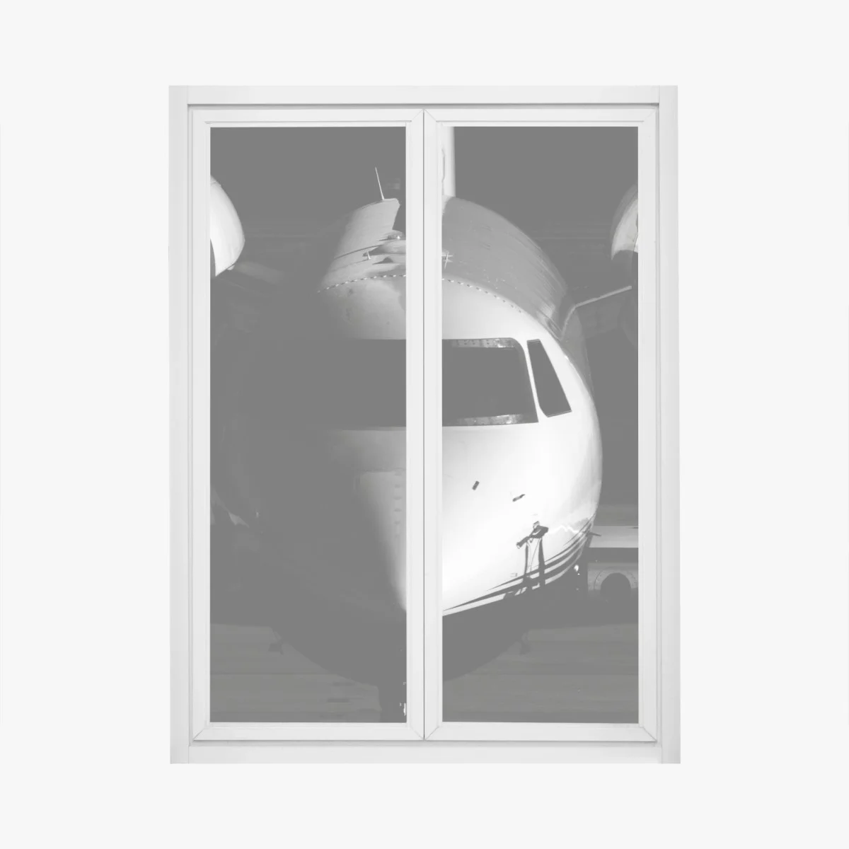 Sticker pour vitres et fenêtres jet privé en contre-jour silhouette monochrome – Wallnifity® Sticker pour vitres et fenêtres jet privé en contre-jour silhouette monochrome – Wallnifity®