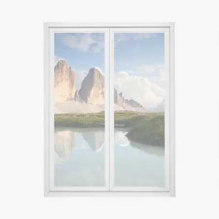 Sticker pour vitres et fenêtres reflets tranquilles des Dolomites – Wallnifity®