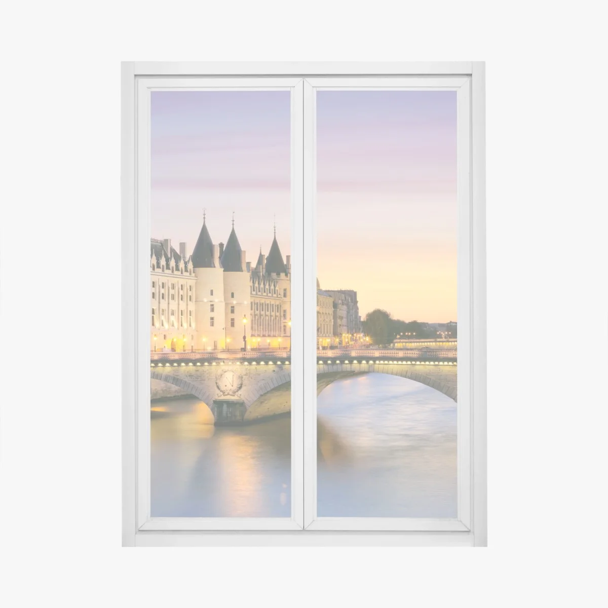 Sticker pour vitres et fenêtres élégance nocturne de Paris au bord de la Seine – Wallnifity® Sticker pour vitres et fenêtres élégance nocturne de Paris au bord de la Seine – Wallnifity®
